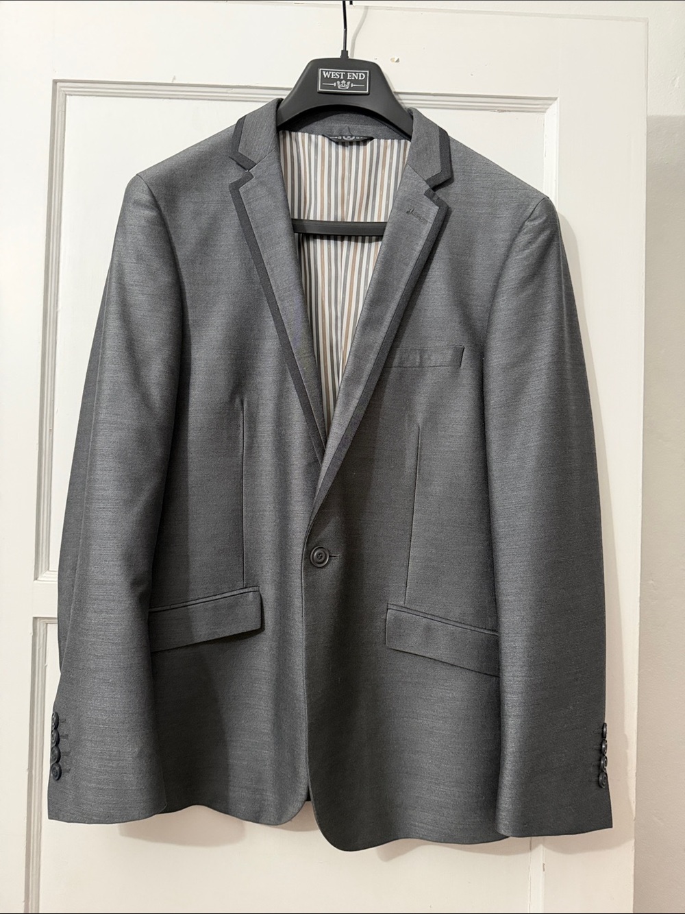 West End Men’s Gray Single-Button Blazer